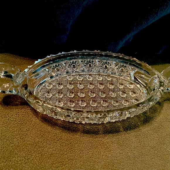 Other - Cut Crystal Relish/Pickle Dish with Handles